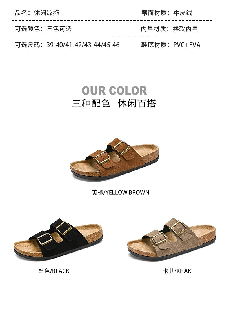 Man's Leather Sandal for Men Beach Sandals Men 2024 Designer Men's Shoes Men's Comfortable Slipper Original Brands Shoes Summer