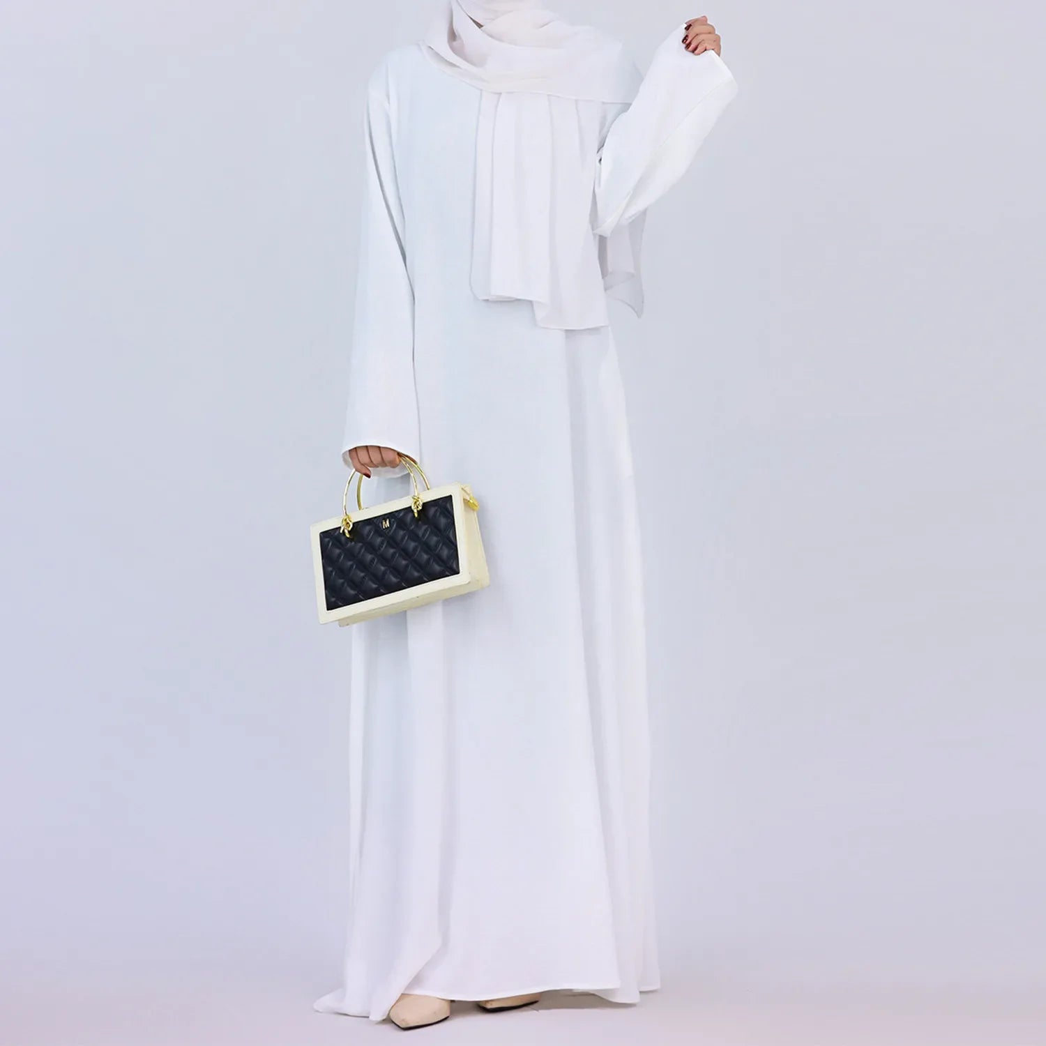 Plain Crepe Abaya for Women Long Muslim Dresses Dubai Turkey Ramadan Eid Islamic Modest Under Abayas Dress Kaftan Robe No Hijab