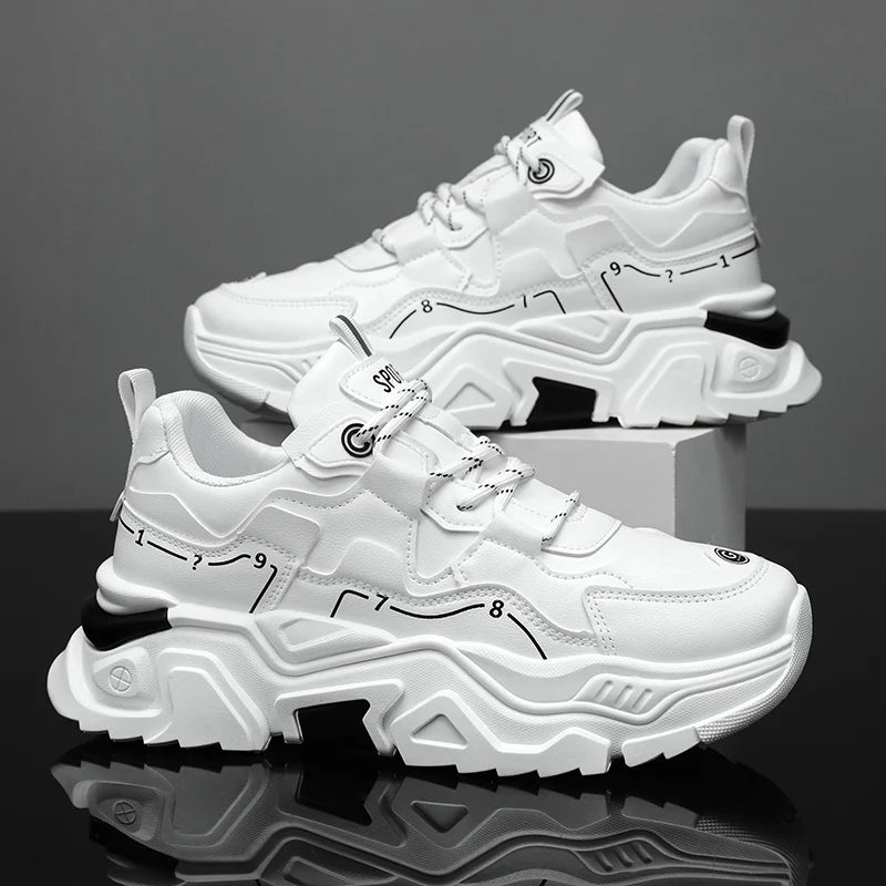 Men's thick sole casual sports shoes four season outdoor soft sole comfort running shoes versatile student sneakers walking shoe