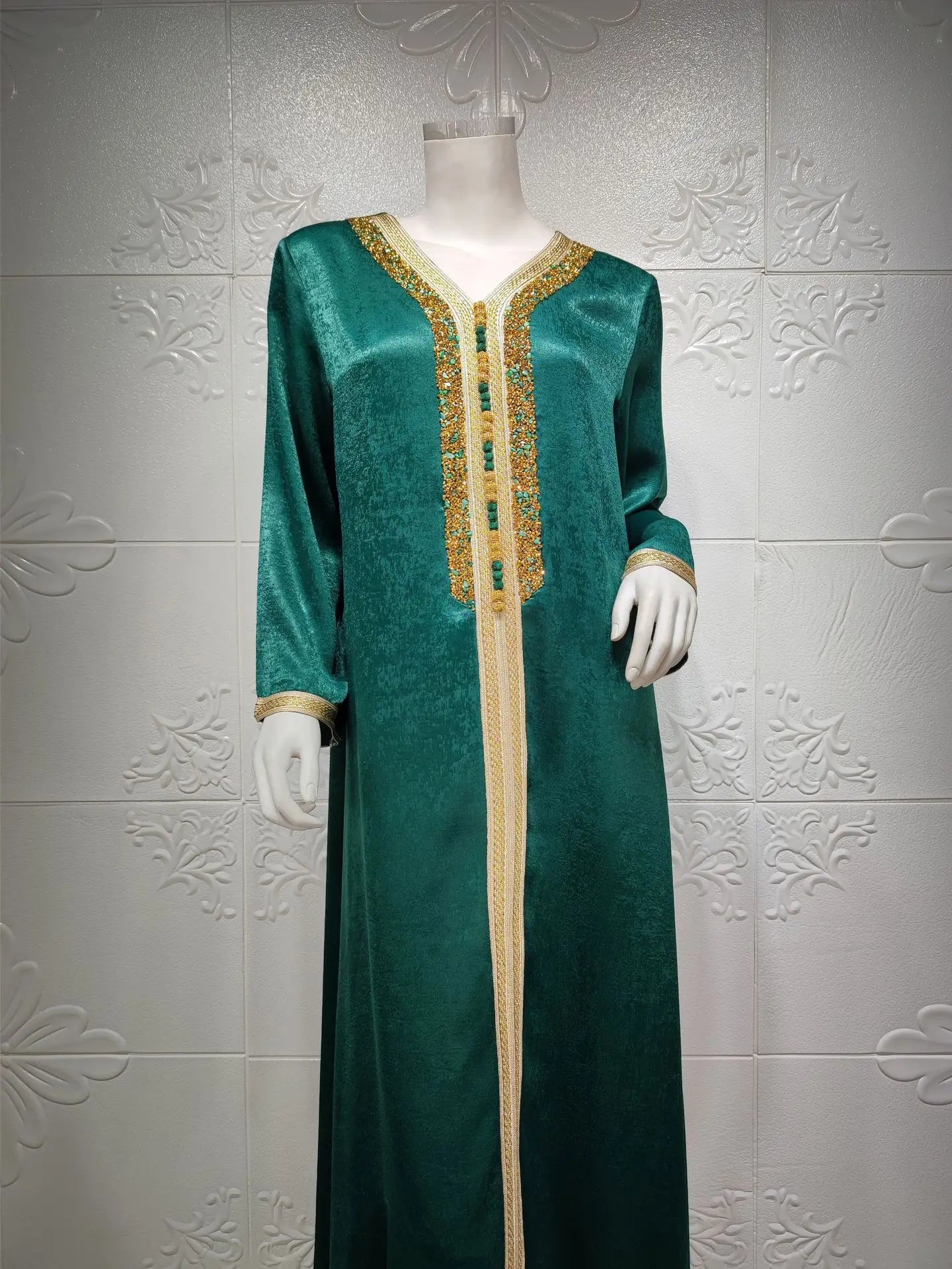 Eid Satin Abaya Dubai Jalabiya Muslim Dress Turkey Islam Robe Longue Djelaba Femme Musulman Dresses for Women Kaftan Marocain