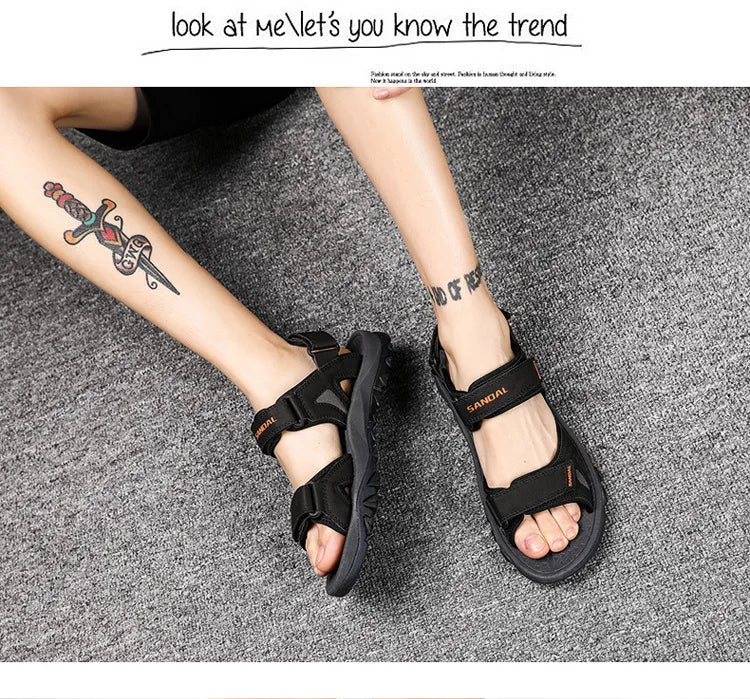 Men's Sandals 2022 Beach and Sea Casual Shoes Sandal for Men Summer Male New Slippers Wears Genuine Leather Man Flip Flops