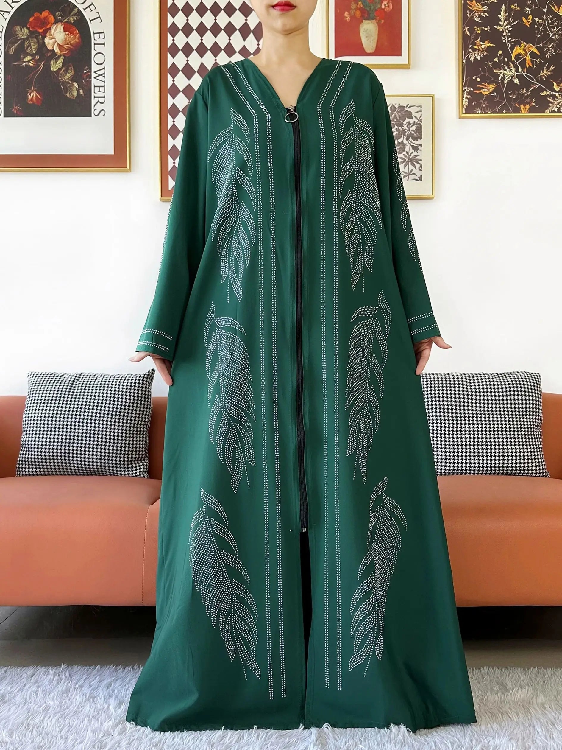 New Middle East Africa Elegant Women Cardigan Chiffon Loose Open Zippier Abaya Muslim Islamic Clothing Cardigan Style Loose Size