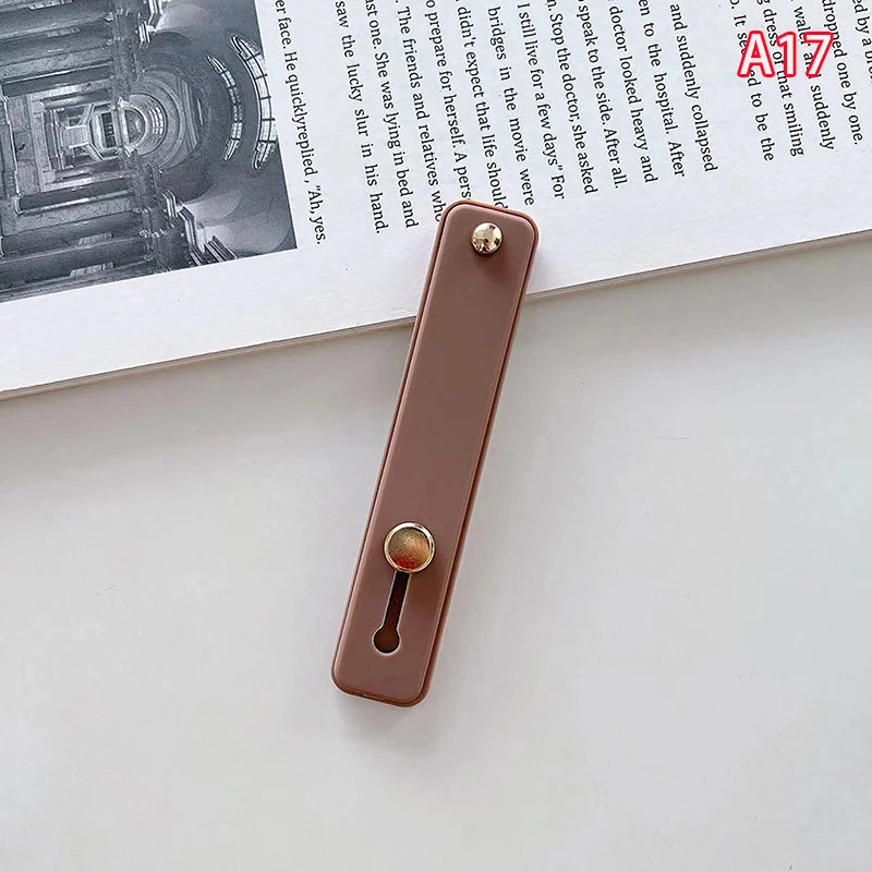 1pc Universal Silicone Wristband Phone Holder Finger Ring Phone Hand Band Bracket Push Pull Grip Phone Stand Sticker Accessories