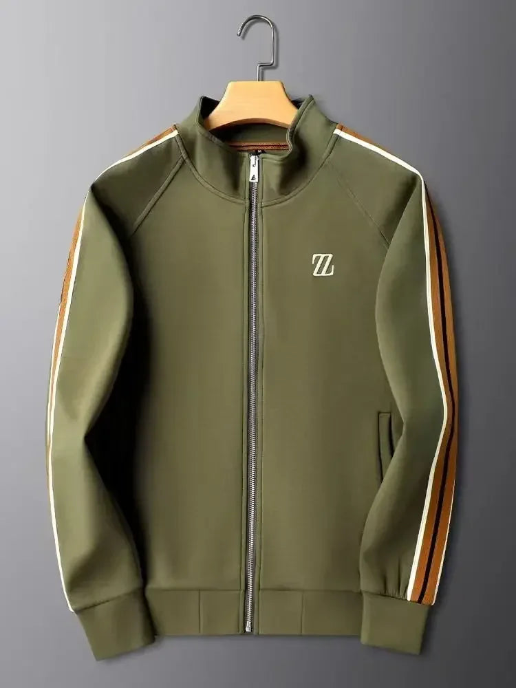 Men's autumn new style stand up collar casual sports suit, trendy and fashionable sports suit, loose long sleeved suit