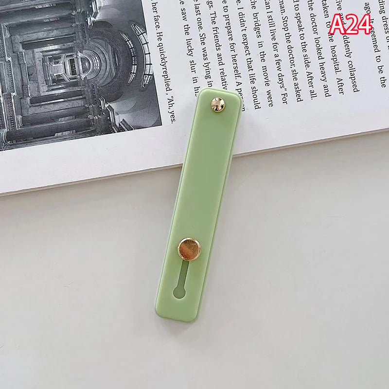 1pc Universal Silicone Wristband Phone Holder Finger Ring Phone Hand Band Bracket Push Pull Grip Phone Stand Sticker Accessories
