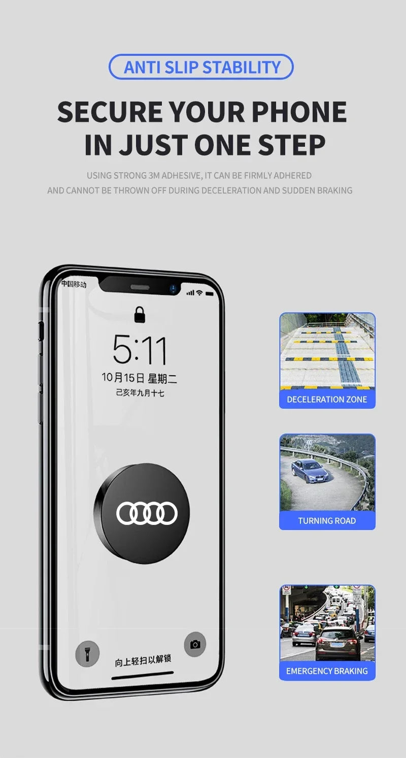 Magnetic Car Phone Holder Universal Car Phone Stand Car Accessories For Audi A4 B8 8P A3 A5 A6 C7 A1 A7 A8 Q2 Q3 Q5 Q7 Q8 TT R8