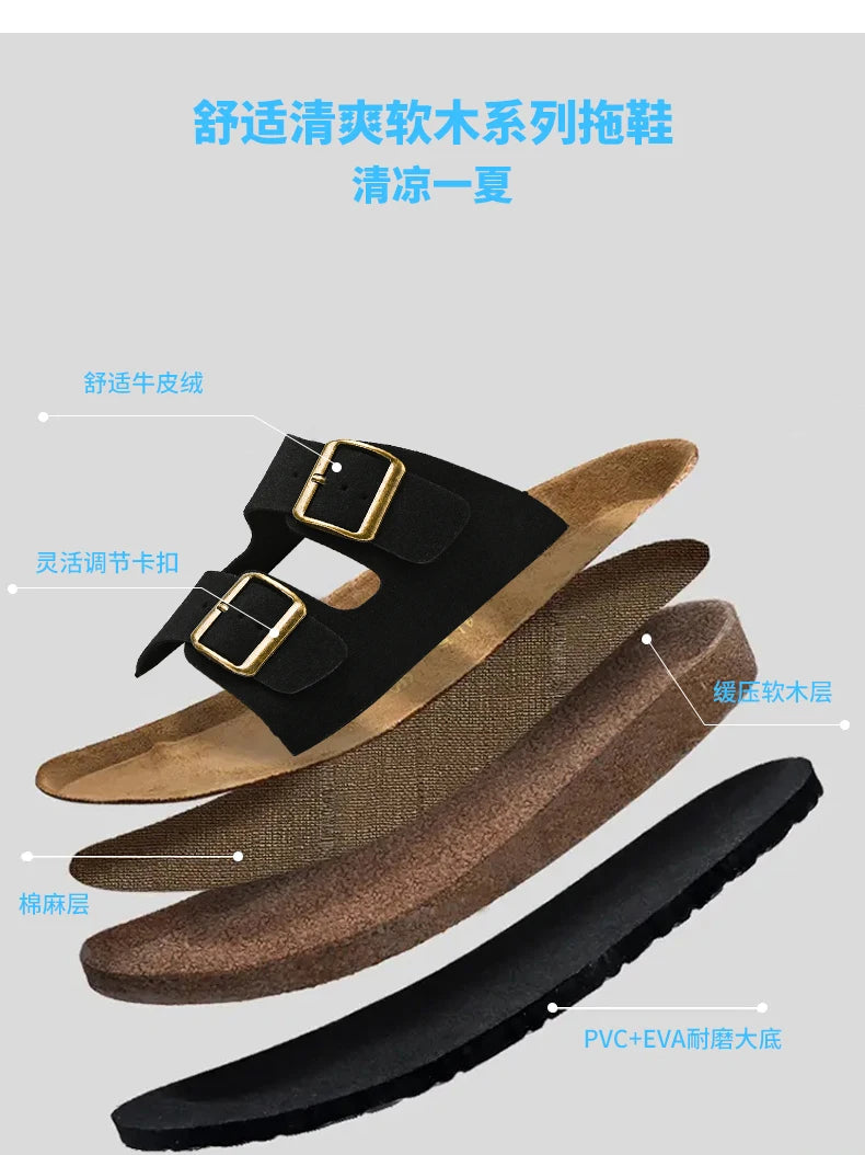 Man's Leather Sandal for Men Beach Sandals Men 2024 Designer Men's Shoes Men's Comfortable Slipper Original Brands Shoes Summer