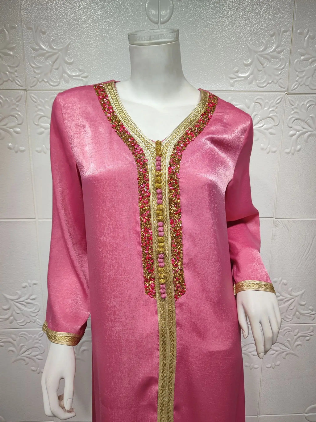 Eid Satin Abaya Dubai Jalabiya Muslim Dress Turkey Islam Robe Longue Djelaba Femme Musulman Dresses for Women Kaftan Marocain