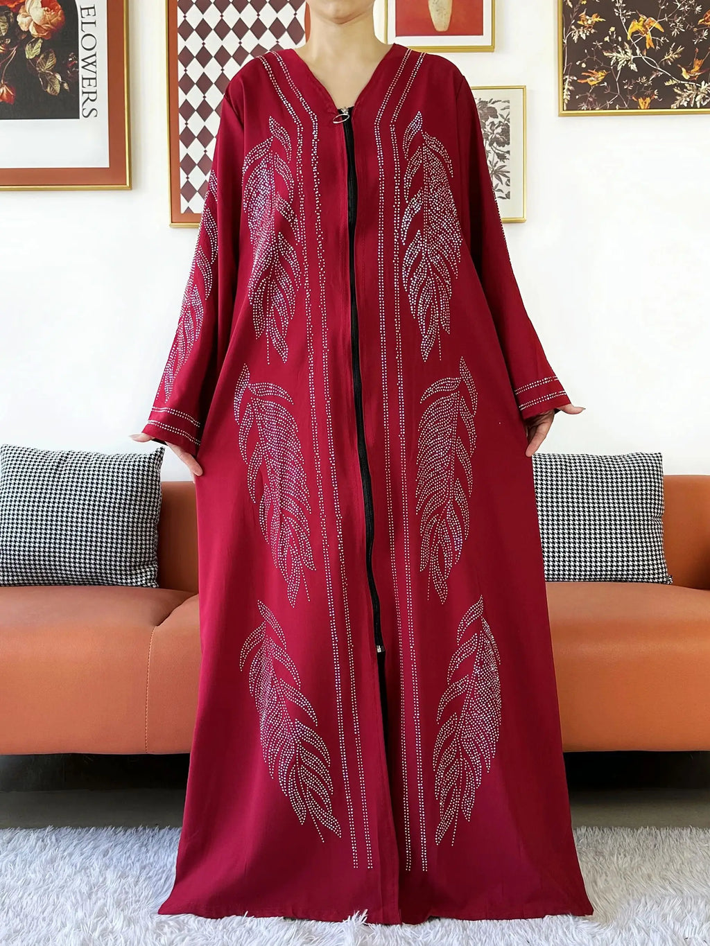 New Middle East Africa Elegant Women Cardigan Chiffon Loose Open Zippier Abaya Muslim Islamic Clothing Cardigan Style Loose Size
