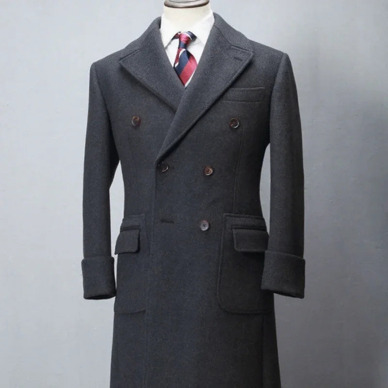 Men's Autumn Winter Wool Overcoat Double Breasted Formal Business Warm Casual Blazer 2025 Customized High Quality New