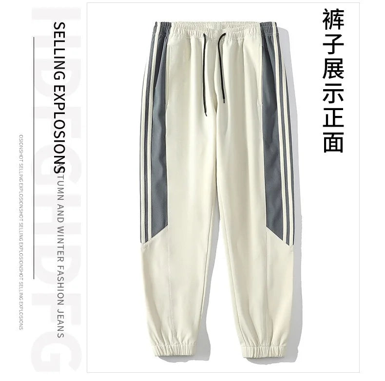 Autumn and Spring New Fashion Trend Outdoor Sports Jacket Set Men's Casual Loose Sports Plus Size High Quality Two-piece Set