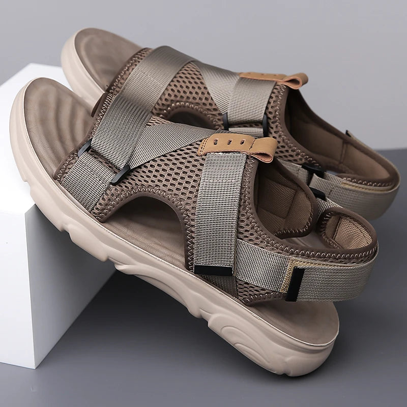 Men Sandals Breathable Comfortable Non-Slip Men's Shoes Outdoor Casual Beach Sandals Mens Soft Flats Sandal Summer Shoes for Men