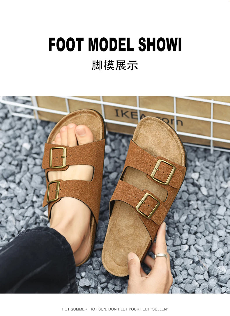 Man's Leather Sandal for Men Beach Sandals Men 2024 Designer Men's Shoes Men's Comfortable Slipper Original Brands Shoes Summer