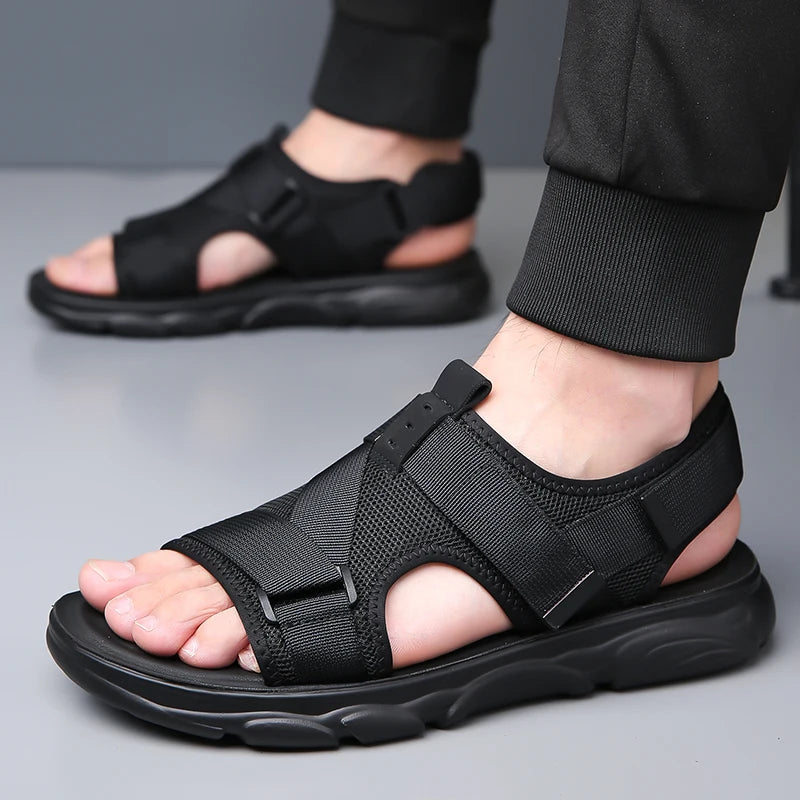 Men Sandals Breathable Comfortable Non-Slip Men's Shoes Outdoor Casual Beach Sandals Mens Soft Flats Sandal Summer Shoes for Men