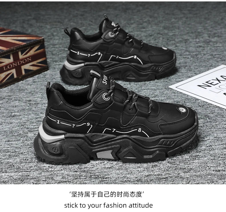 Men's thick sole casual sports shoes four season outdoor soft sole comfort running shoes versatile student sneakers walking shoe