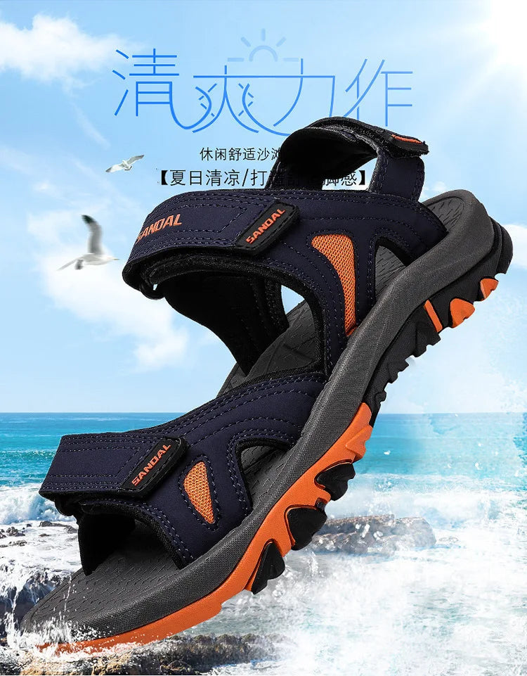 Men's Sandals 2022 Beach and Sea Casual Shoes Sandal for Men Summer Male New Slippers Wears Genuine Leather Man Flip Flops