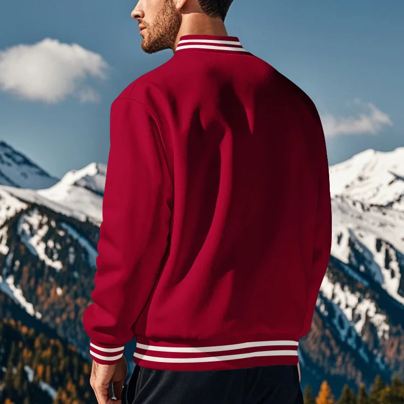 Autumn and Winter American Style  Men's Jackets 2024 New Casual Sports Loose Stand Collar Button Sports Cardigan Jacket For Men