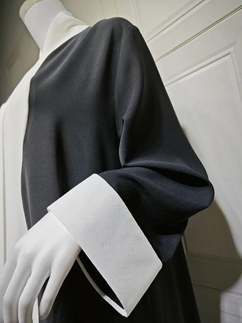 2025 Arabic Women Modest Muslim Cardigan Elegant Dubai Black Abaya Dress Islam Middle East Party Outfits New Turkey Kaftan Robe