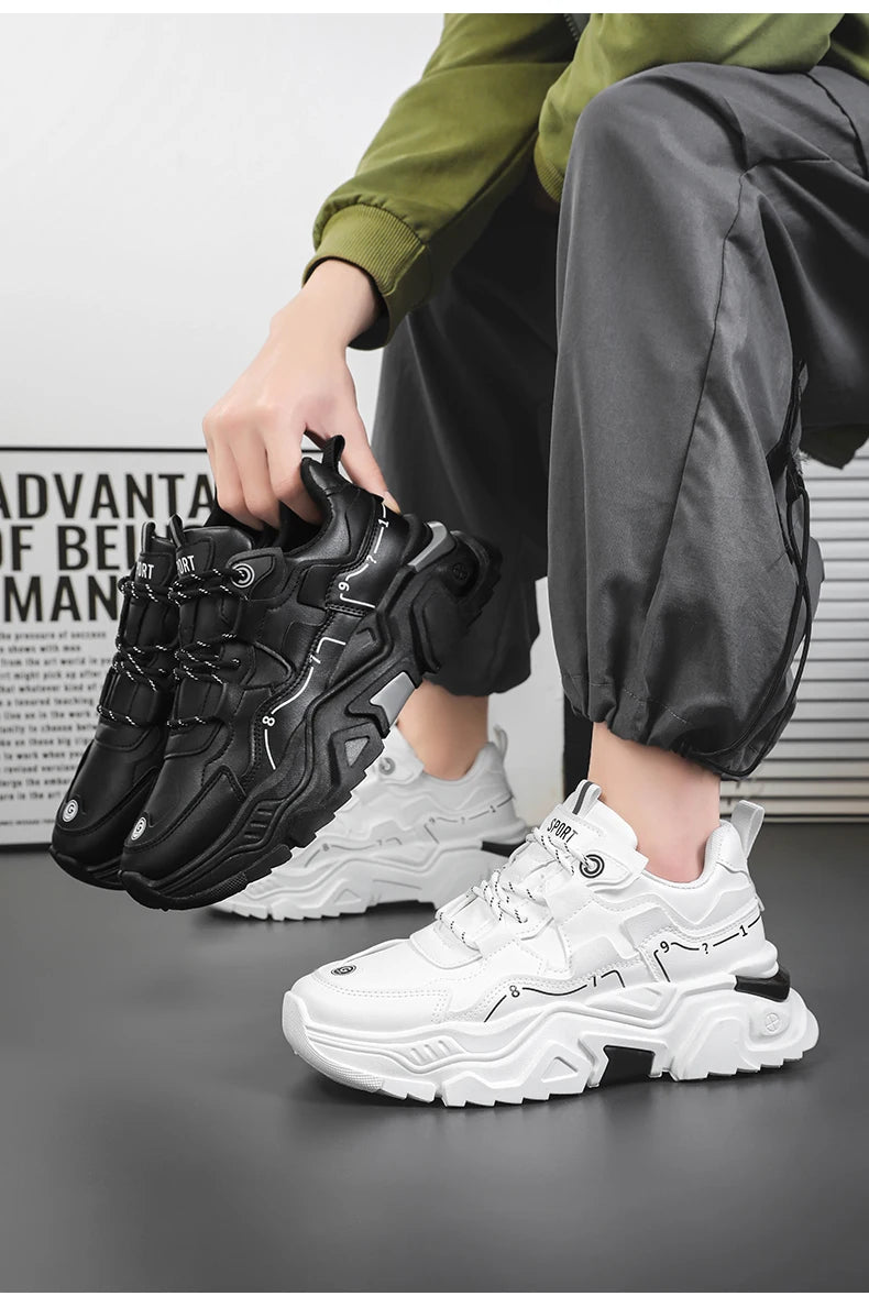 Men's thick sole casual sports shoes four season outdoor soft sole comfort running shoes versatile student sneakers walking shoe