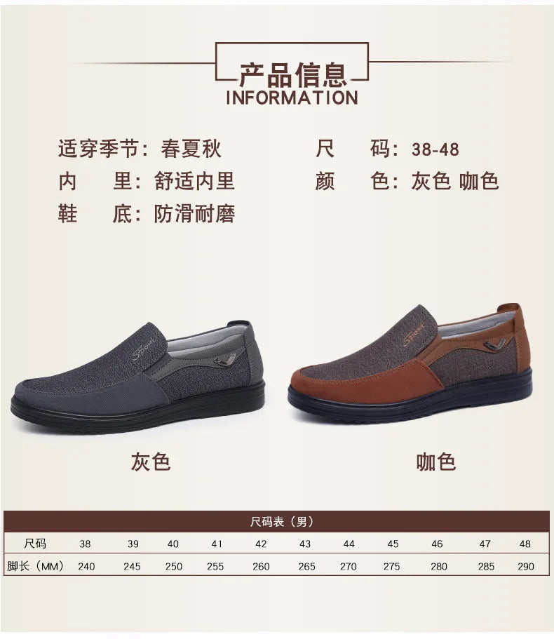 Canvas Shoes Men Classic Loafers Men Casual Shoes Breathable Walking Flat Men Shoes Sneakers Plus Size