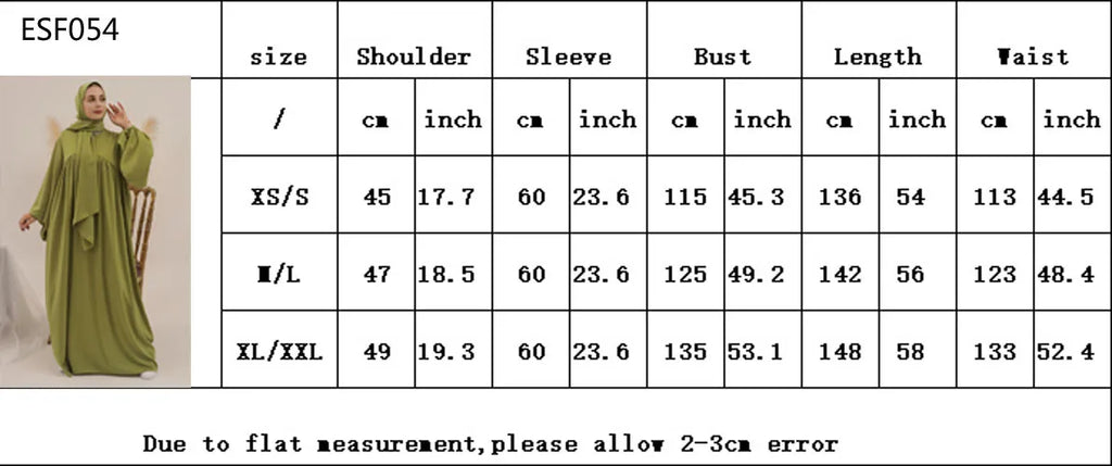 Plain Abaya Muslim Long Dress Women Eid Balloon Sleeve Islamic Robe with Scarf African Dresses Dubai Turkish Modesty Kaftan