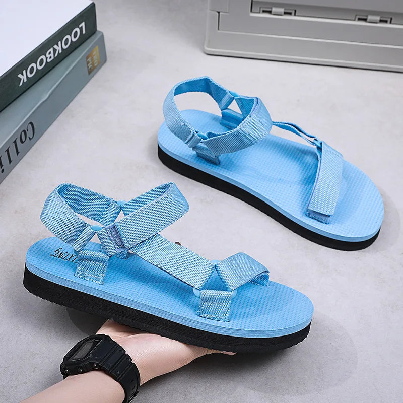 Summer Men's Sandals Outdoor Wadable Man Support Yoga Mat Gladiator Open Beach Slippers Original Flat-Soled Slippers Sandals