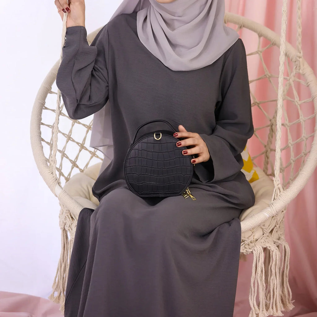 Plain Crepe Abaya for Women Long Muslim Dresses Dubai Turkey Ramadan Eid Islamic Modest Under Abayas Dress Kaftan Robe No Hijab