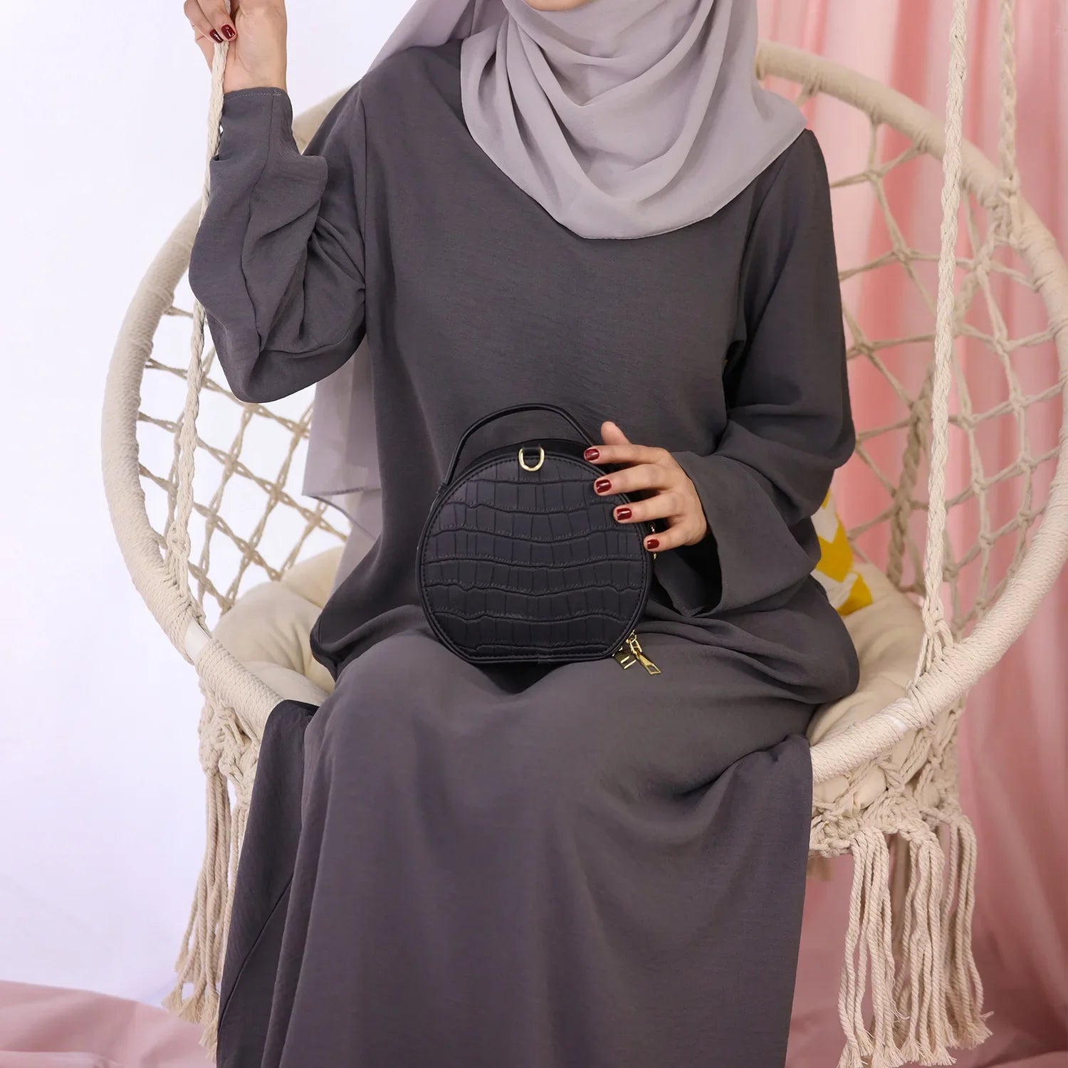 Plain Crepe Abaya for Women Long Muslim Dresses Dubai Turkey Ramadan Eid Islamic Modest Under Abayas Dress Kaftan Robe No Hijab