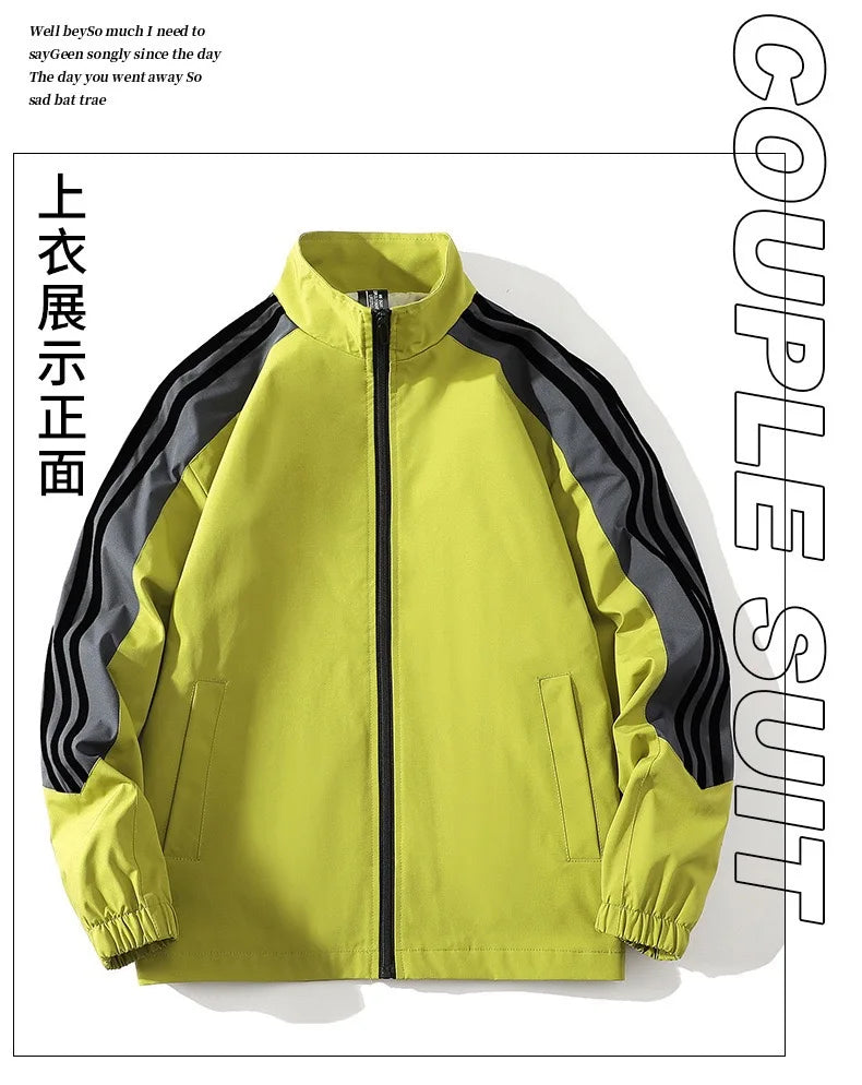 Autumn and Spring New Fashion Trend Outdoor Sports Jacket Set Men's Casual Loose Sports Plus Size High Quality Two-piece Set