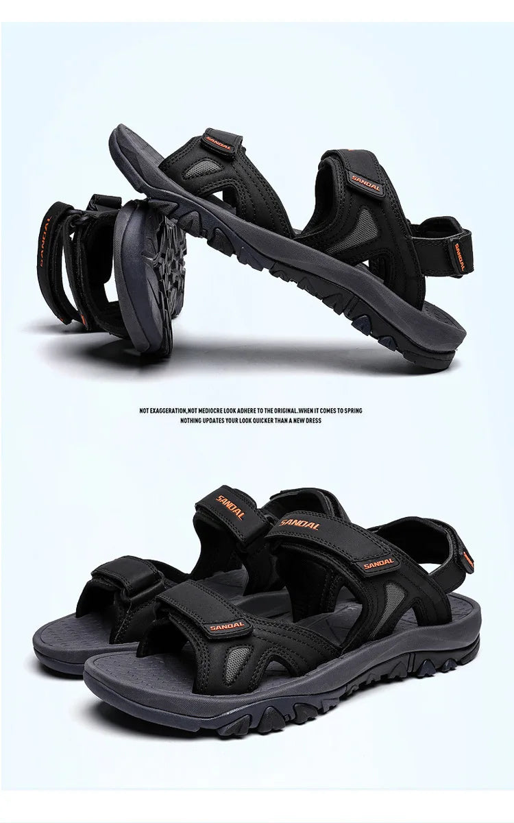 Men's Sandals 2022 Beach and Sea Casual Shoes Sandal for Men Summer Male New Slippers Wears Genuine Leather Man Flip Flops