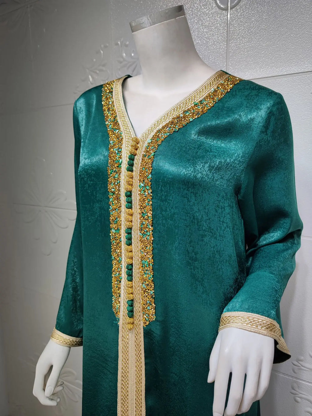 Eid Satin Abaya Dubai Jalabiya Muslim Dress Turkey Islam Robe Longue Djelaba Femme Musulman Dresses for Women Kaftan Marocain