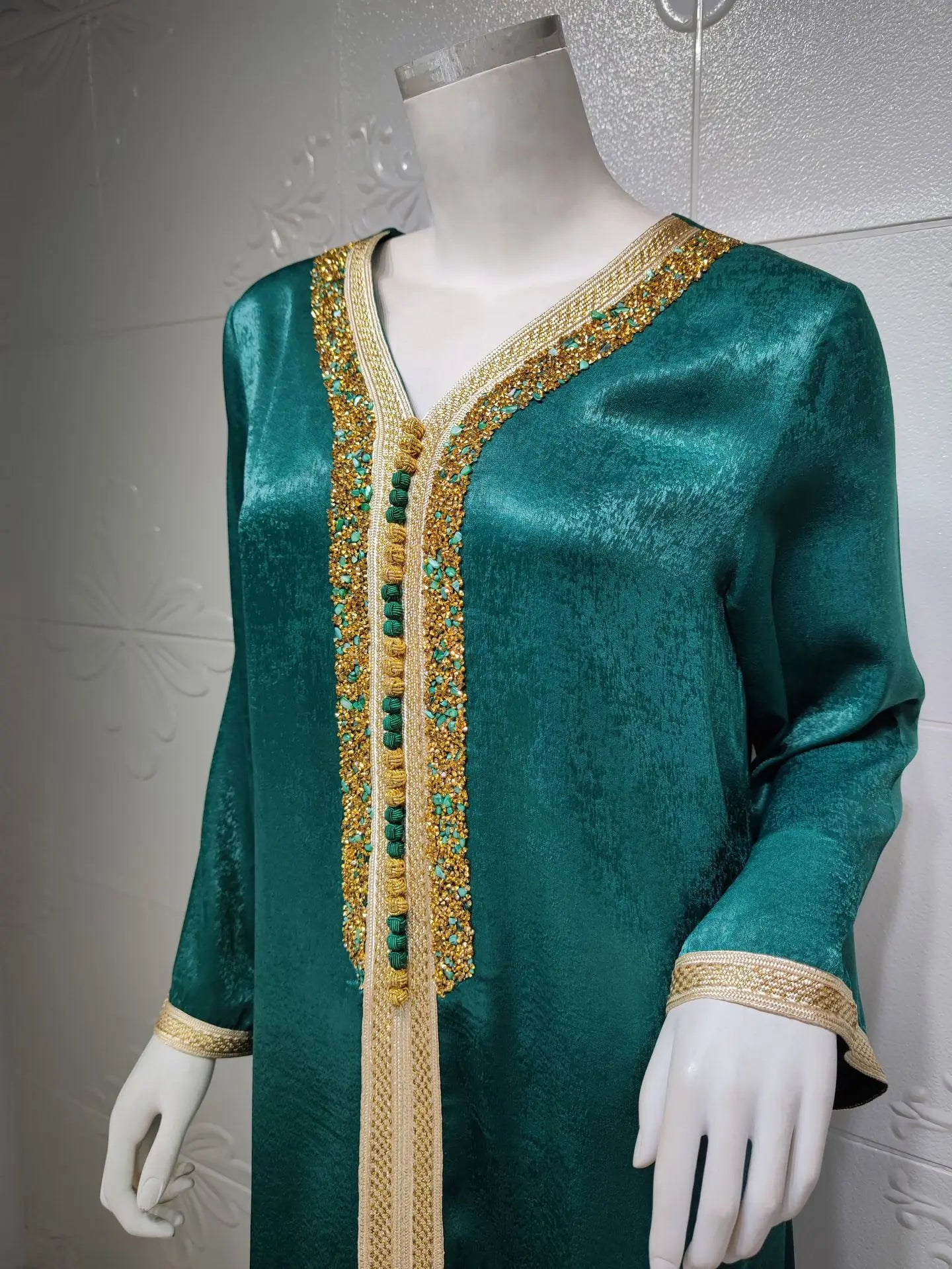 Eid Satin Abaya Dubai Jalabiya Muslim Dress Turkey Islam Robe Longue Djelaba Femme Musulman Dresses for Women Kaftan Marocain