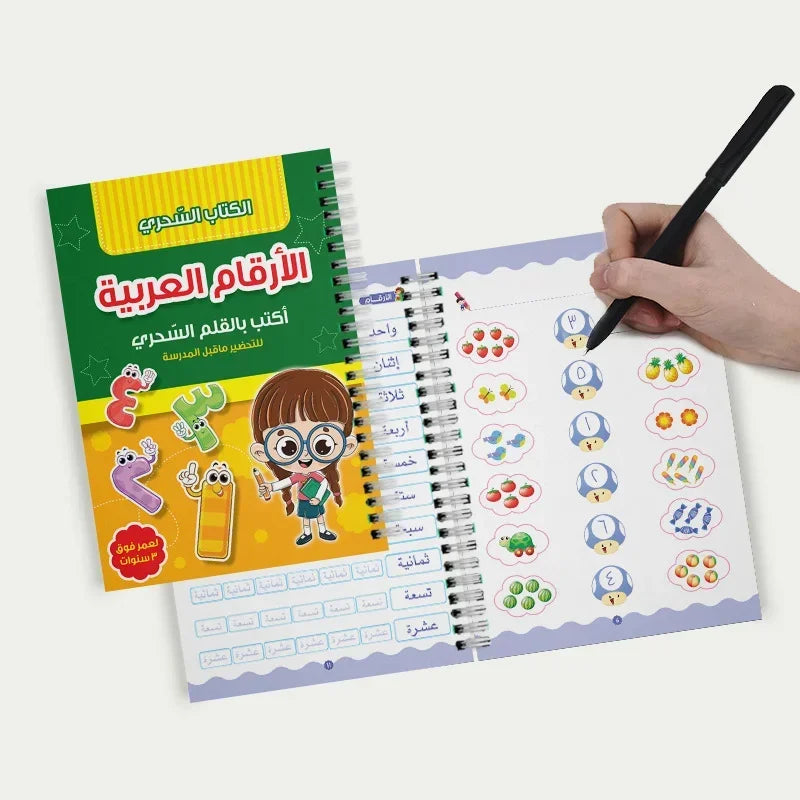 Kids Arabic Copybooks with Pen Practic Reusable Magical Writing Book Free Wiping Children Handwriting Early Learn Books