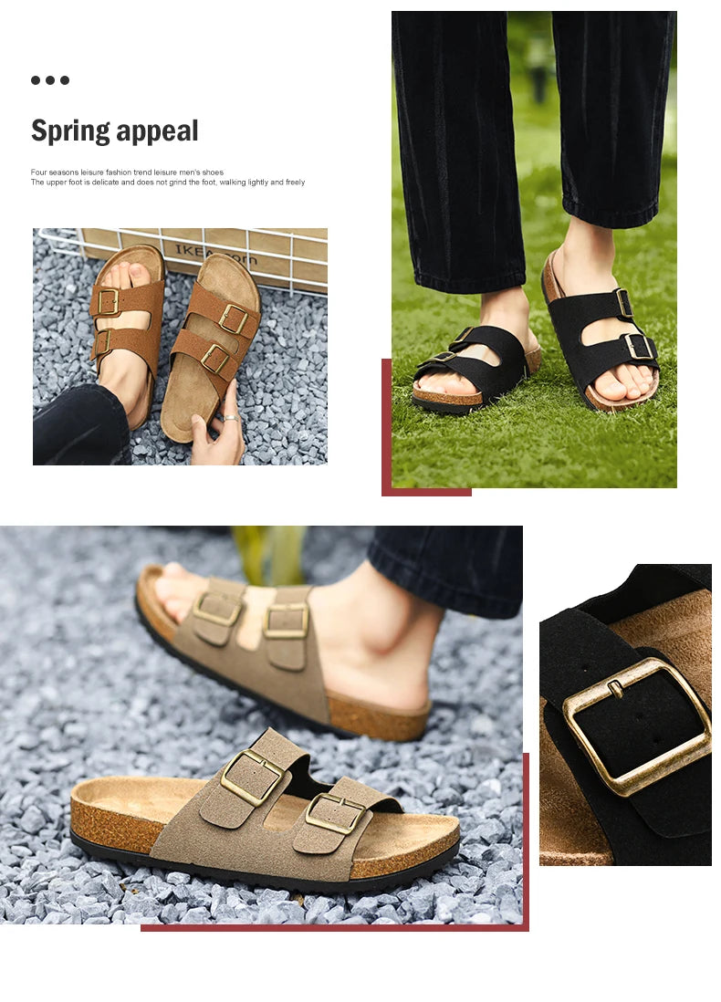 Man's Leather Sandal for Men Beach Sandals Men 2024 Designer Men's Shoes Men's Comfortable Slipper Original Brands Shoes Summer