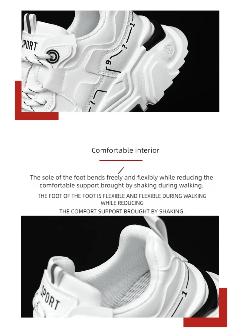 Men's thick sole casual sports shoes four season outdoor soft sole comfort running shoes versatile student sneakers walking shoe