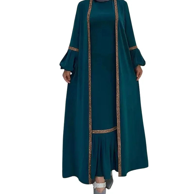 Eid Abaya Dubai Modest Turkey Muslim Long Dress for Women Arabic Sequin Islamic Dresses Evening Party Gown Moroccan Kaftan Robe