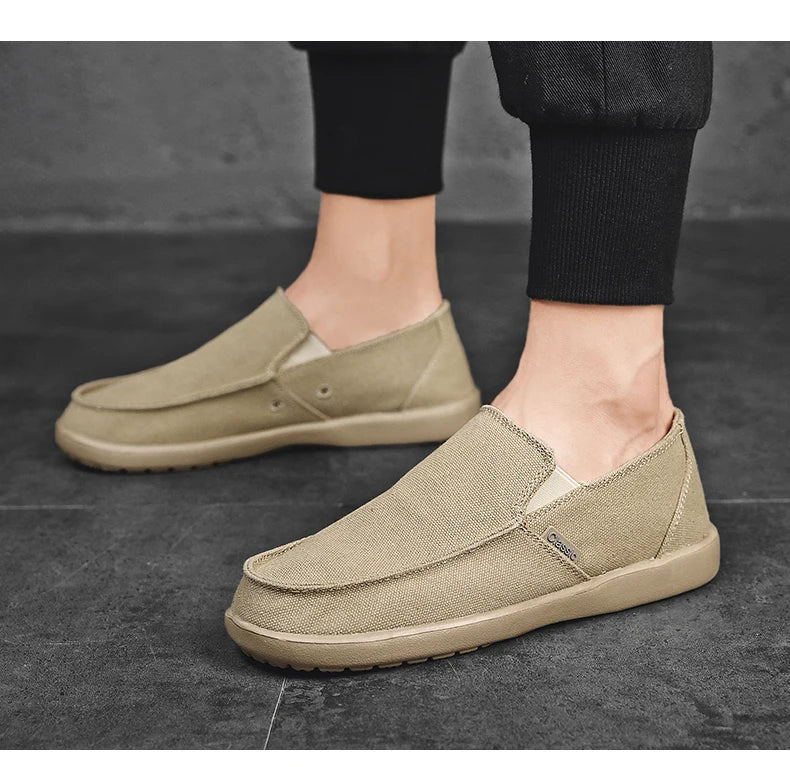 Fashion Men's Sneakers Canvas Casual Shoes Tenis Masculino Breathable Men's Walking Driving Shoes Comfortable Outdoor Men Flats