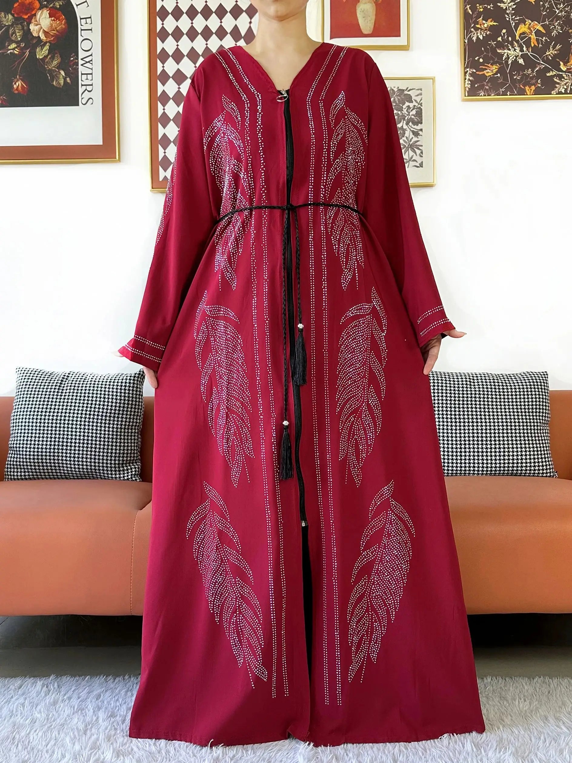 New Middle East Africa Elegant Women Cardigan Chiffon Loose Open Zippier Abaya Muslim Islamic Clothing Cardigan Style Loose Size