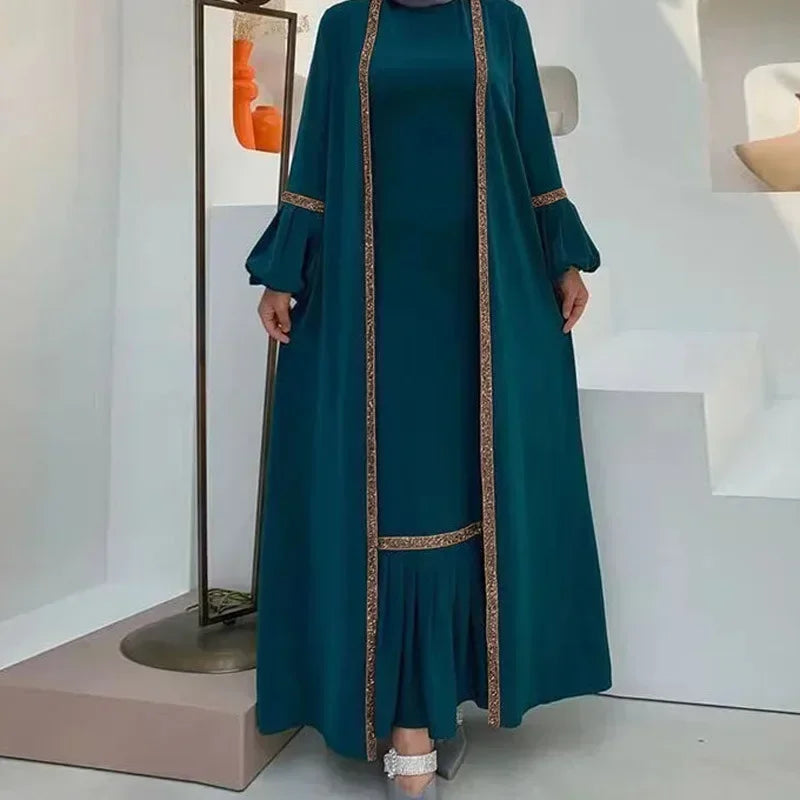 Eid Abaya Dubai Modest Turkey Muslim Long Dress for Women Arabic Sequin Islamic Dresses Evening Party Gown Moroccan Kaftan Robe