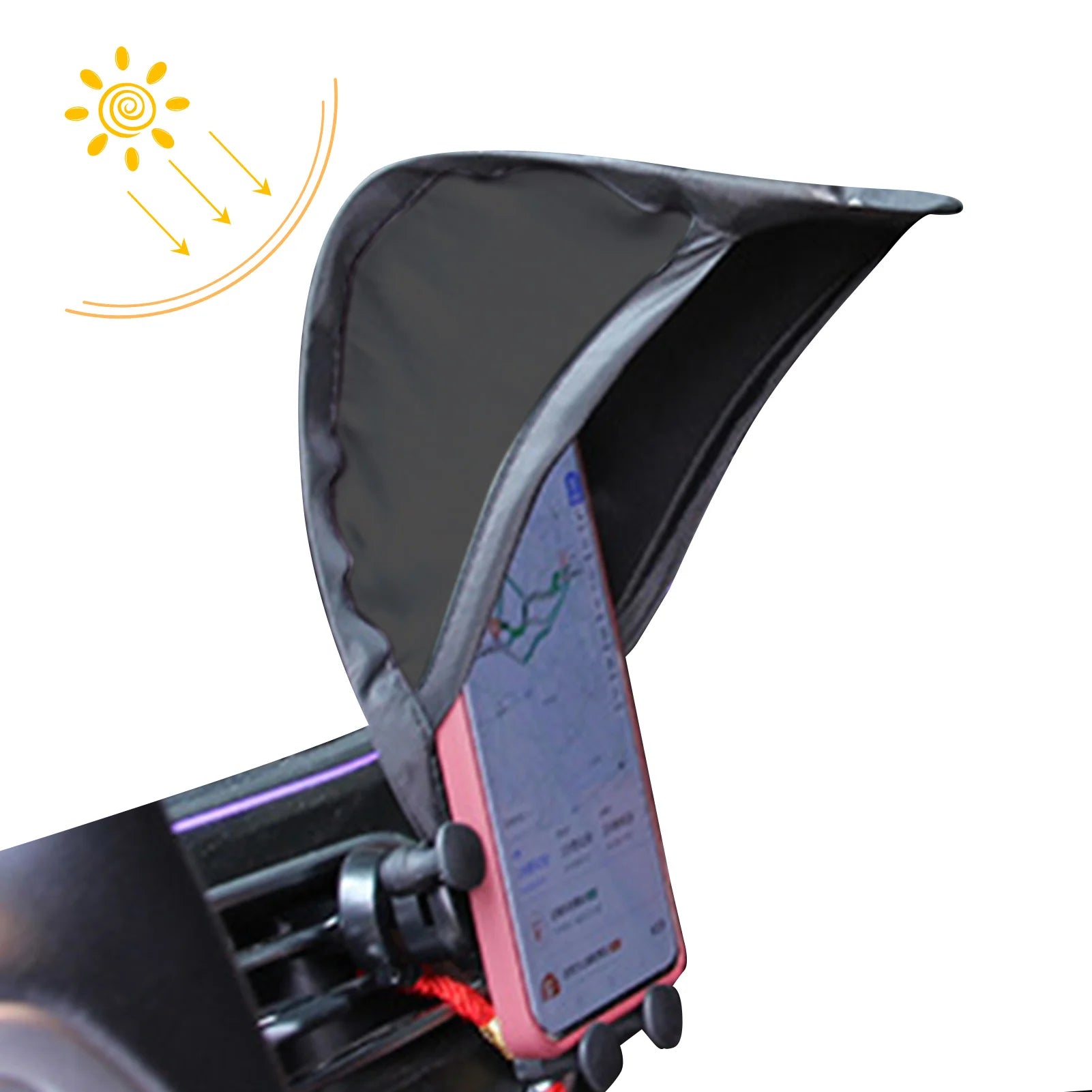 Phone Sun Shade Glare Blocking Phone Sun Protection Umbrella Phone Sun Shield Motorcycle Car Interior Phone Stand Accessories