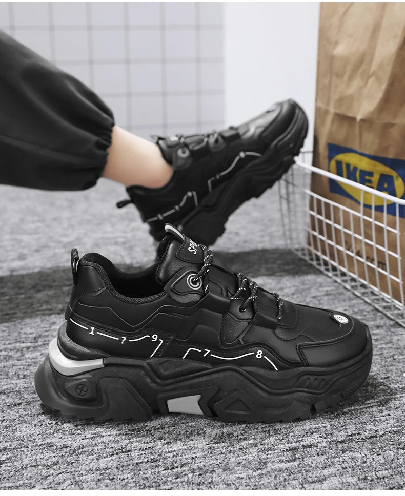 Men's thick sole casual sports shoes four season outdoor soft sole comfort running shoes versatile student sneakers walking shoe