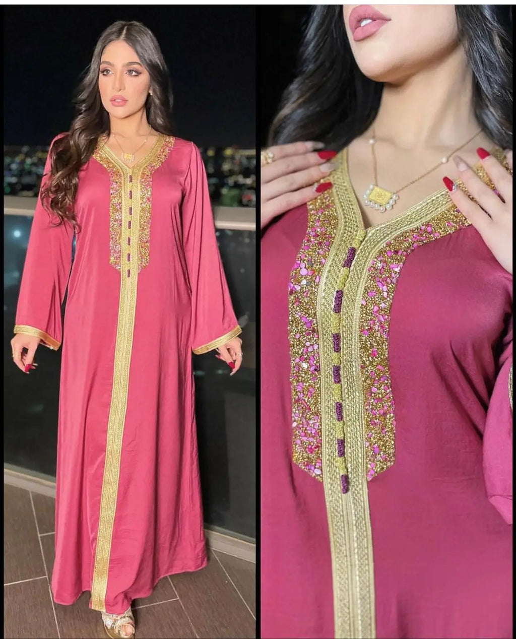 Eid Satin Abaya Dubai Jalabiya Muslim Dress Turkey Islam Robe Longue Djelaba Femme Musulman Dresses for Women Kaftan Marocain