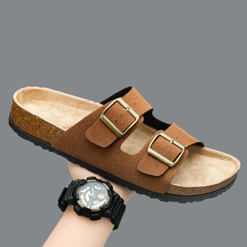 Man's Leather Sandal for Men Beach Sandals Men 2024 Designer Men's Shoes Men's Comfortable Slipper Original Brands Shoes Summer