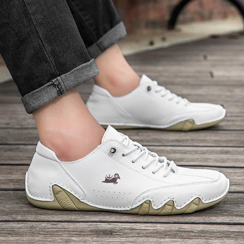 Men Leather Casual Shoes Free Shipping Sneakers Low Top Comfortable Italian Mens Shoes Luxury Designer Loafers Moccasin Shoe Man