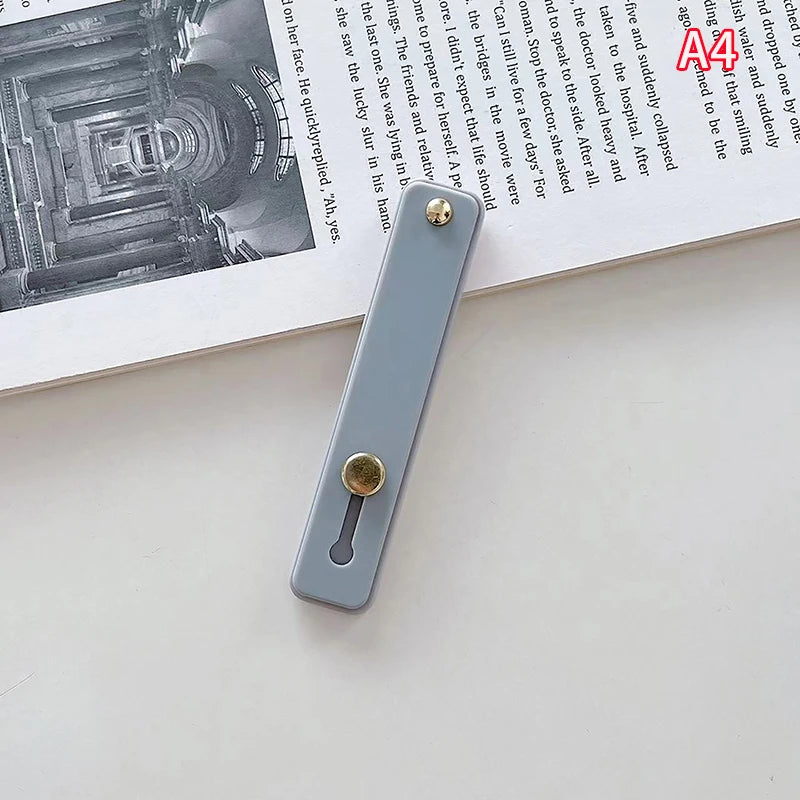 1pc Universal Silicone Wristband Phone Holder Finger Ring Phone Hand Band Bracket Push Pull Grip Phone Stand Sticker Accessories