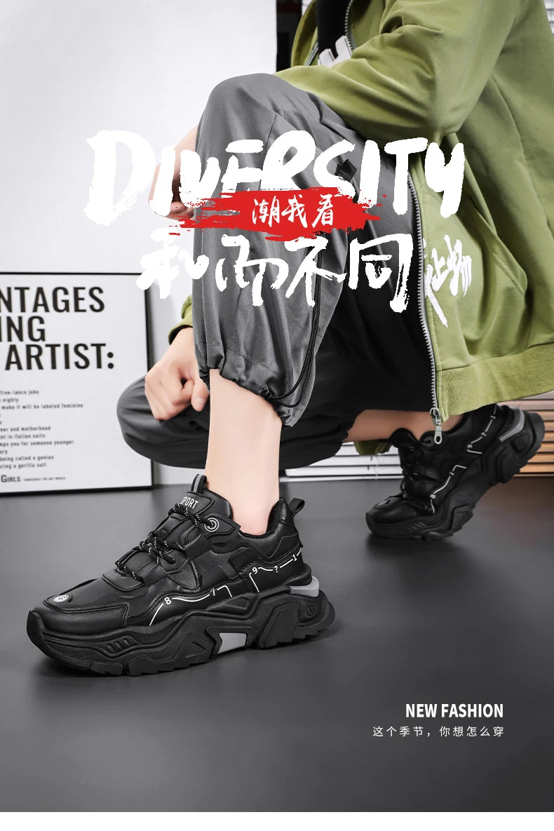 Men's thick sole casual sports shoes four season outdoor soft sole comfort running shoes versatile student sneakers walking shoe