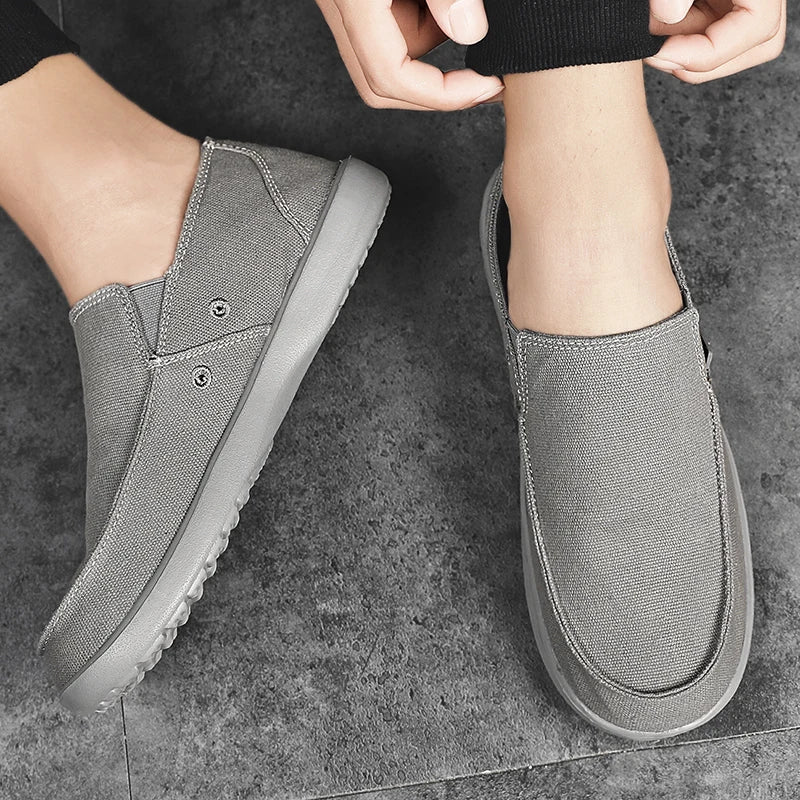 Fashion Men's Sneakers Canvas Casual Shoes Tenis Masculino Breathable Men's Walking Driving Shoes Comfortable Outdoor Men Flats