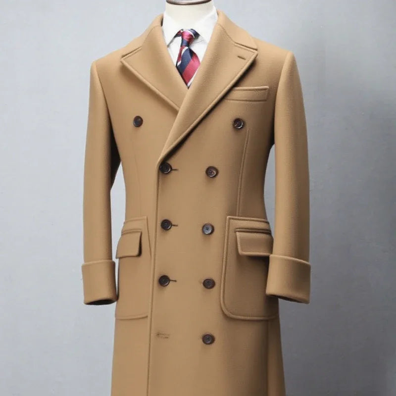 Men's Autumn Winter Wool Overcoat Double Breasted Formal Business Warm Casual Blazer 2025 Customized High Quality New