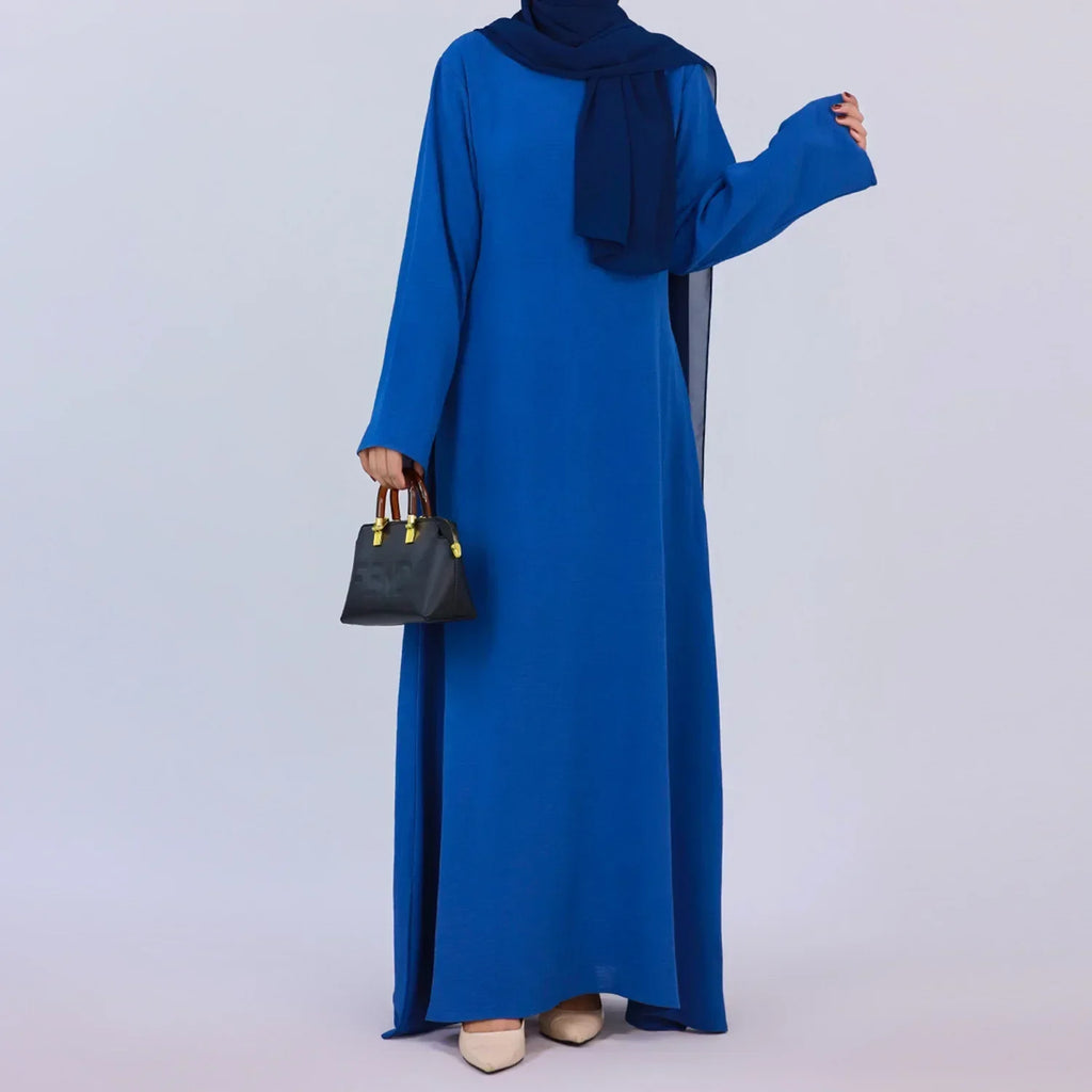 Plain Crepe Abaya for Women Long Muslim Dresses Dubai Turkey Ramadan Eid Islamic Modest Under Abayas Dress Kaftan Robe No Hijab