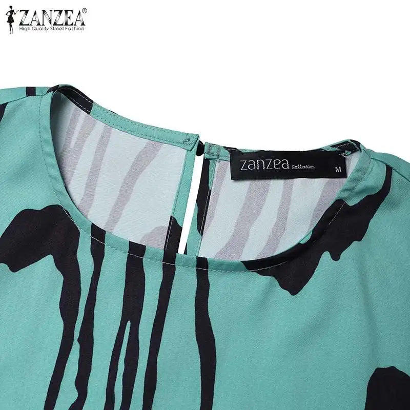 Women Vintage Long Sleeve Muslim Dress Abaya ZANZEA Bohemain Printed Sundress Fashion Robe Femme Elegant Loose Vestidos Kaftan